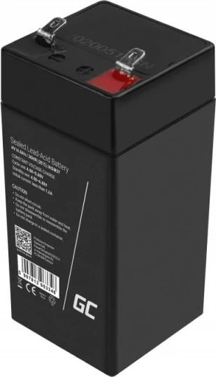 Bateri AGM VRLA plumb-acid e mbyllur, Green Cell, AGM37, 4V 4Ah, e zezë