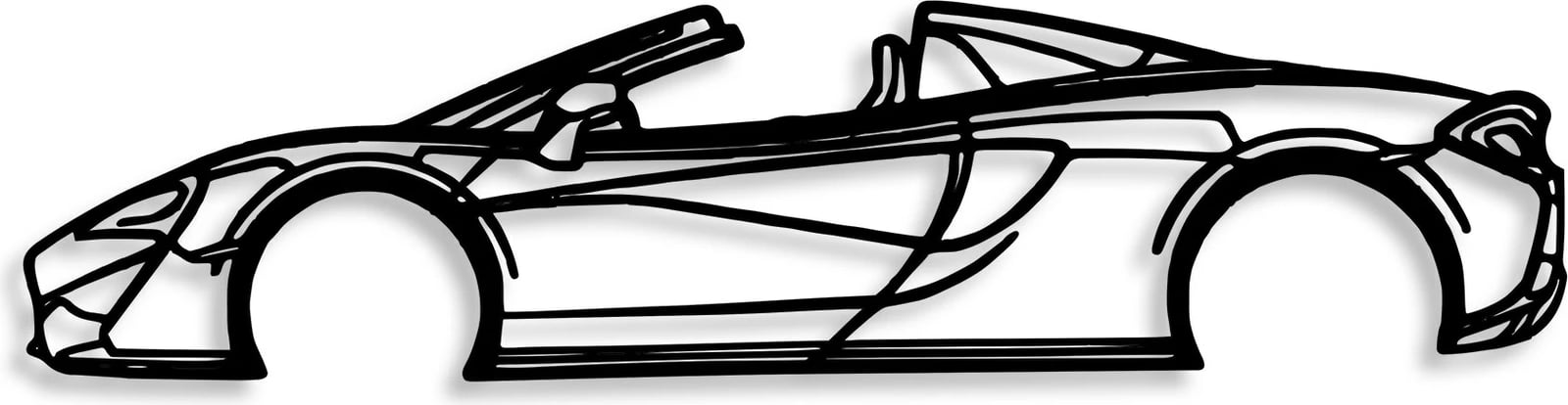 Aksesor dekorativ për mur, silueta McLaren 570S, metal i zi, 70x17cm