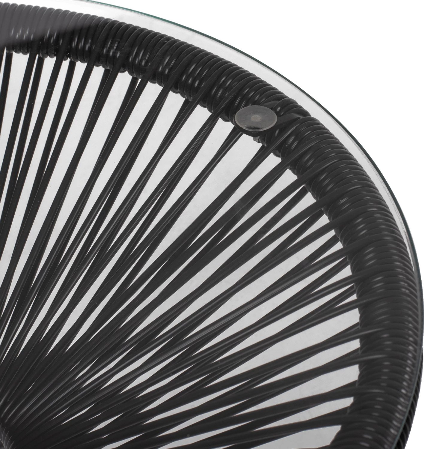 Tavolinë anësore profesionale Allegra, metal i zi dhe ratan i zi, FH5874.01, D47x45Hcm