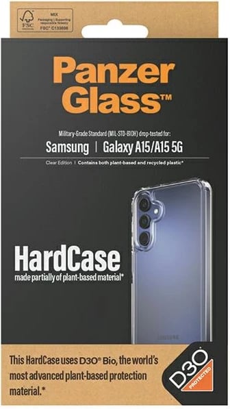Mbështjellës PanzerGlass HardCase për Samsung Galaxy A15/A15 5G, Transparent