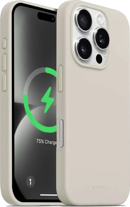 Mbështjellës CRONG Color Cover Magnetic për iPhone 16 Pro, 6.3", Stone Beige