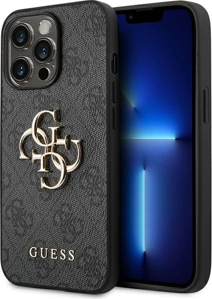 Mbështjellës Guess GUHCP14L4GMGGR për iPhone 14 Pro 6.1", hardcase, 4G Big Metal Logo, gri