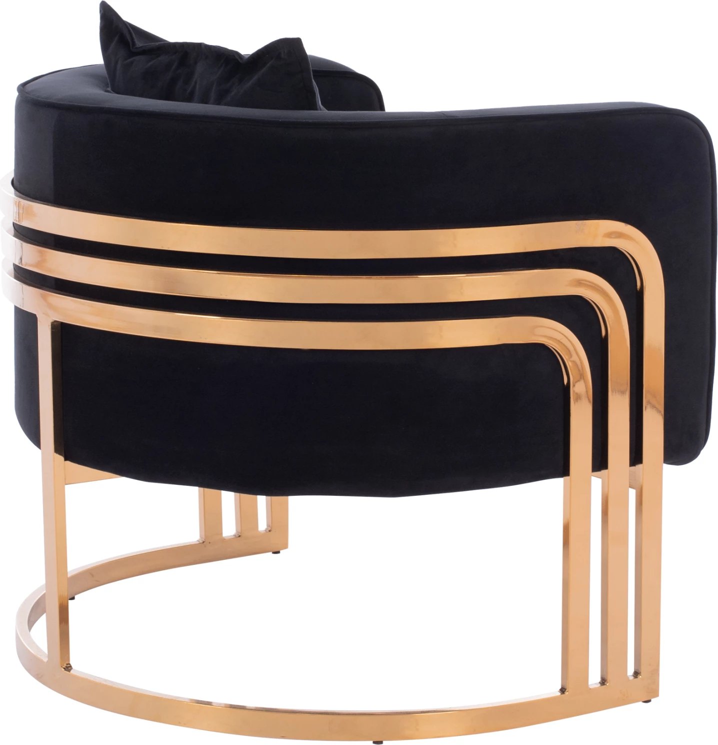 Karrige me krahë TIANA, kornizë metalike e artë, shpinë e ulët, rregullim gjysmë-rrethor, FH8738.04