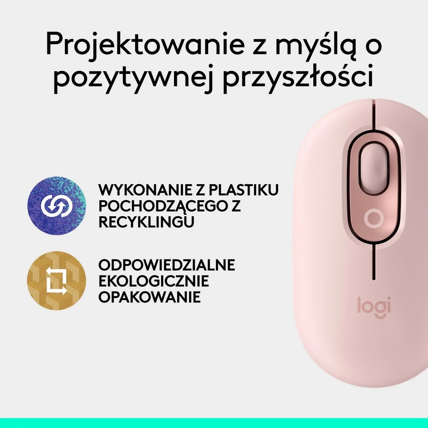 Maus Logitech POP ICON, pa tela, rozë
