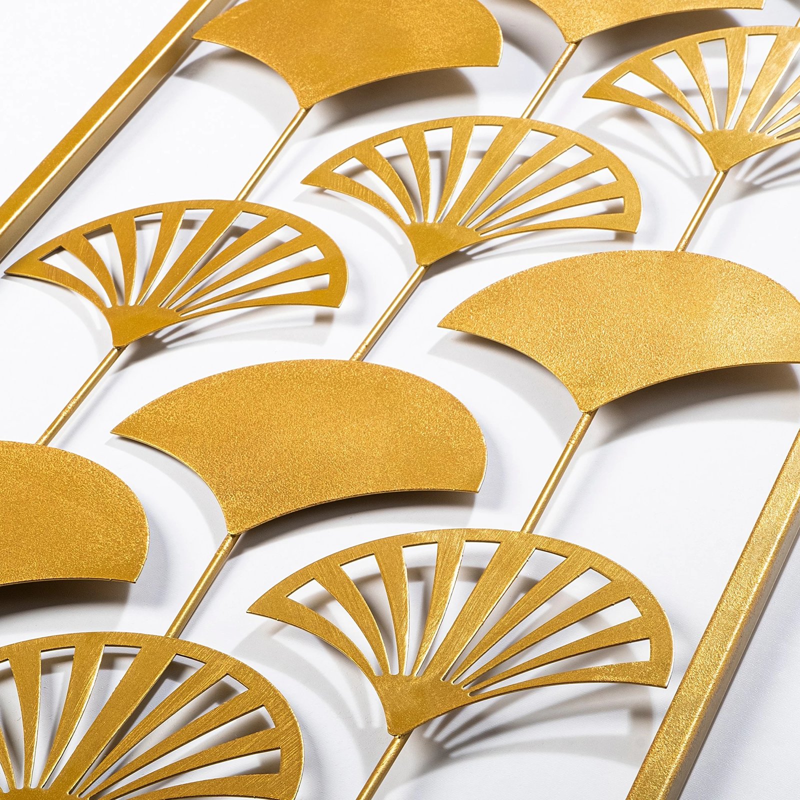 Aksesor dekorativ metalik për mur, Wallity, Fan 2, shumëngjyrësh, 32x90cm