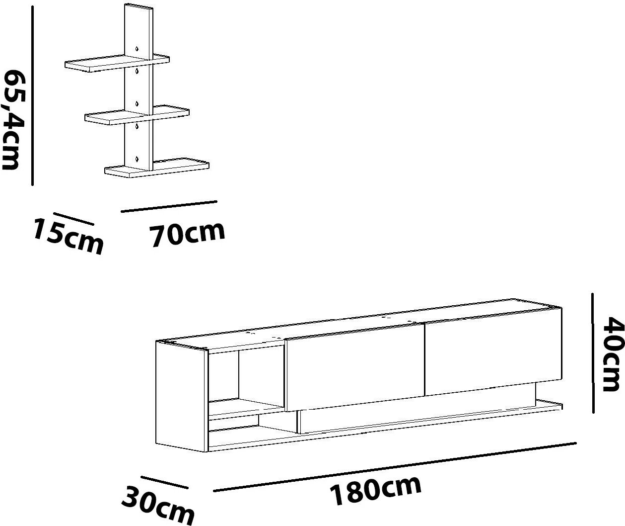 Komodë TV moderne, ngjyrë e bardhë, Skye Decor, Liza
