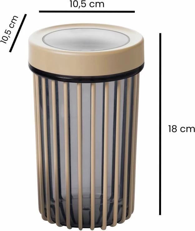Set kuti plastike për ruajtje (6 copë), Hermia, Lınea6Lıkrsk, ngjyrë krem