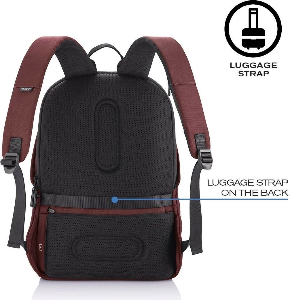 Çantë shpine XD DESIGN BOBBY SOFT, 13-16L, për laptop 15.6", e kuqe