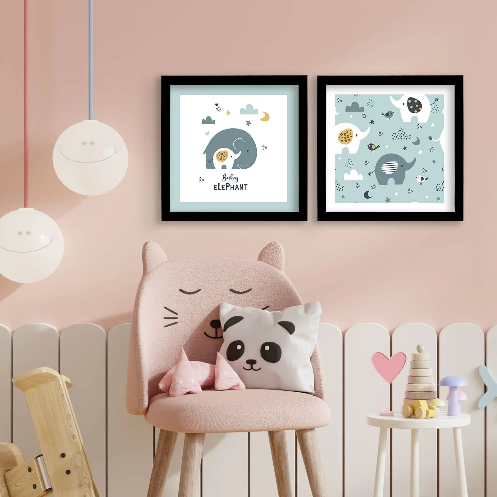 Set pikturash dekorative me kornizë MDF, 2 copë, Wallity, 2P3333SCT-015