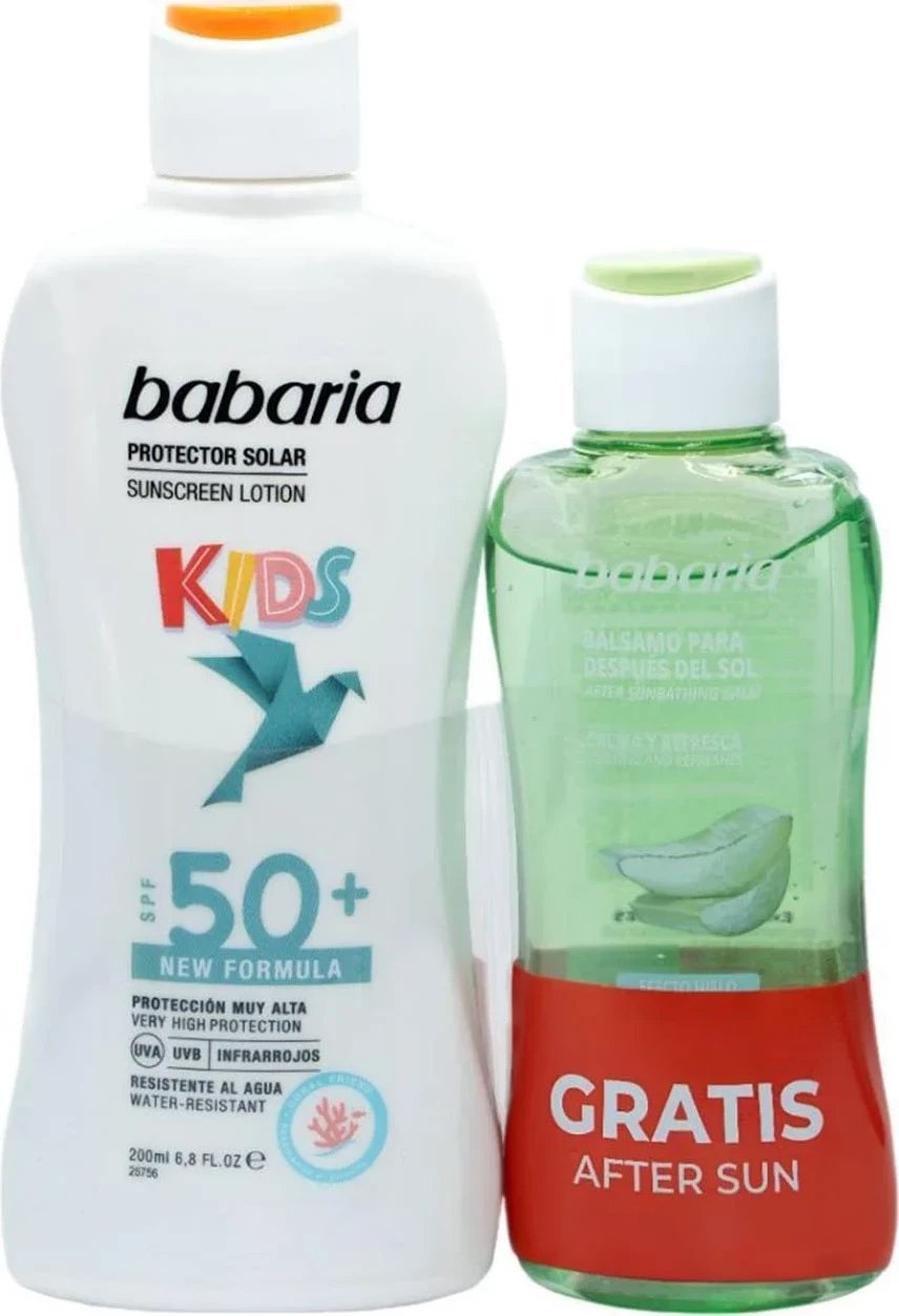 Locion mbrojtës nga dielli për fëmijë Babaria Kids SPF50+, 200ml + balsam after sun 1 copë