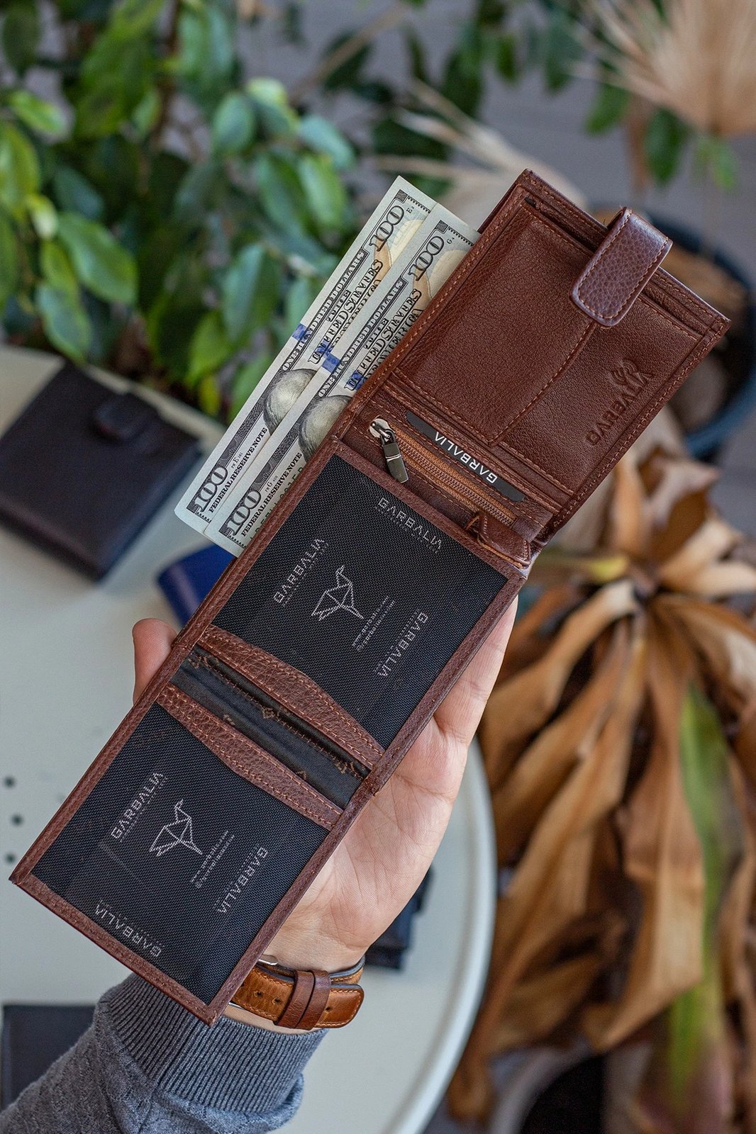 Portofol për burra, lëkurë natyrale, ngjyrë tan, Zoozie Bags Chelsea