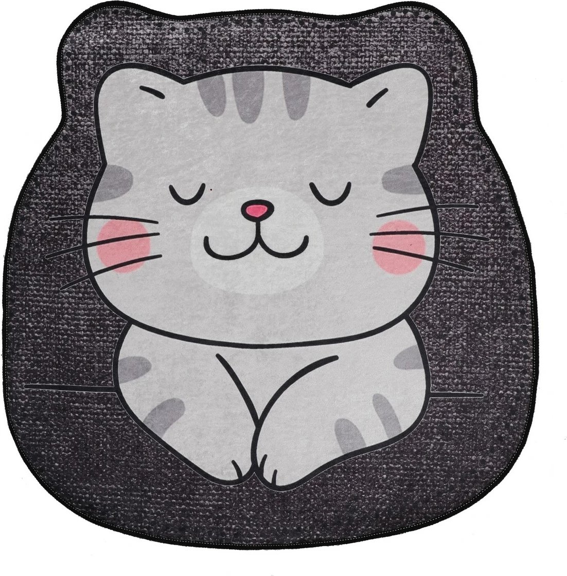 Tapet për banjo, model mace Neko, ngjyrë gri, 100x100cm