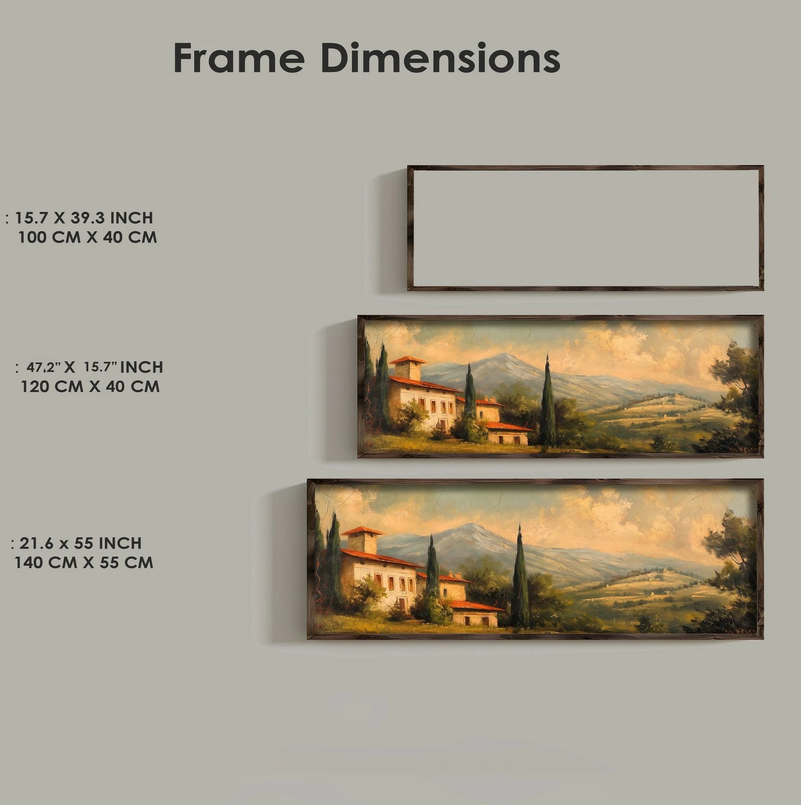 Pikturë dekorative me kornizë, MDF, shumëngjyrëshe, Wallity, EMR039, 40x120x3.5cm