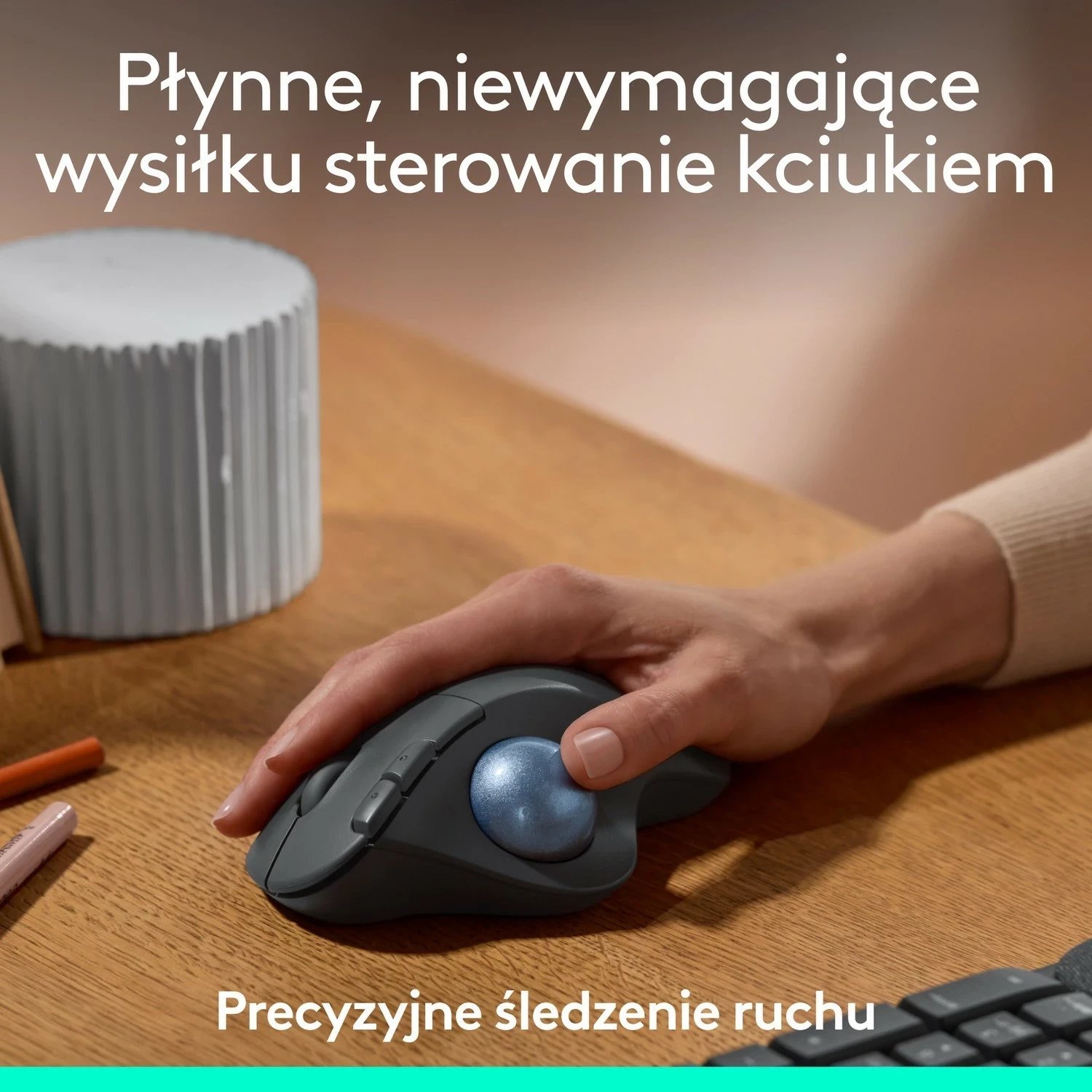 Maus Logitech M575S, Ergonomik, Wireless, Grafit