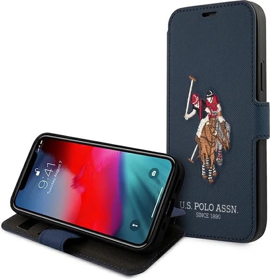 Mbështjellës U.S. Polo Assn. USFLBKP12LPUGFLNV për iPhone 12 Pro Max, Polo Embroidery Collection, granat/navy