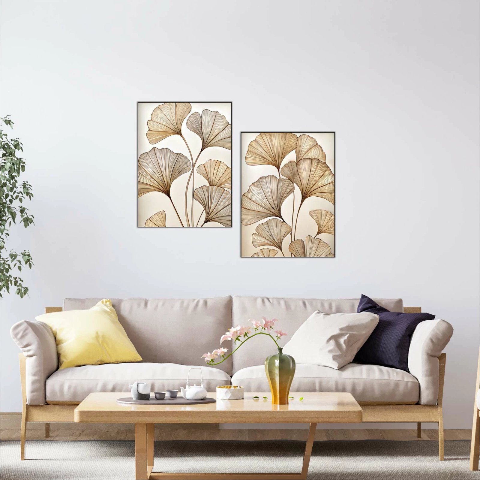 Pikturë dekorative MDF (2 copë), Wallity, shumëngjyrëshe, 40x60cm