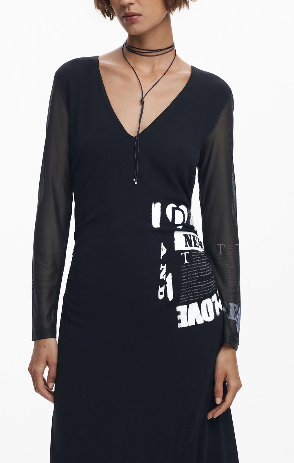 Fustan i gjatë DESIGUAL për femra, i zi