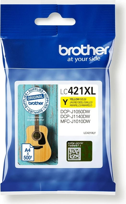 Toner Brother LC421XLY, Ngjyrë e verdhë, 500 faqe, Paketim i vetëm
