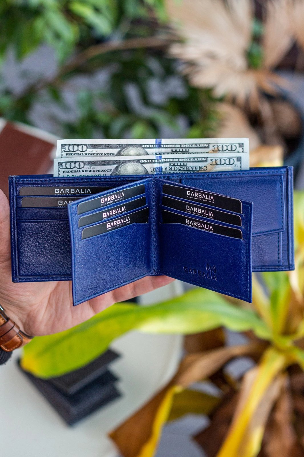 Portofol për burra, lëkurë origjinale, ngjyrë navy blue, Liverpool, Zoozie Bags