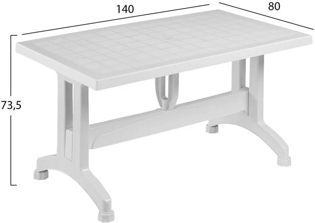 Set 5 pjesë Tavolinë & Karrige polipropileni rattan ngjyrë bardhë FH10576.04
