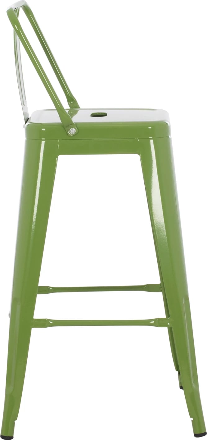 Karrige për bar, lartësi mesatare, MELITA-PRO, metal, ngjyrë ulliri e çelët, 43x43x88H cm