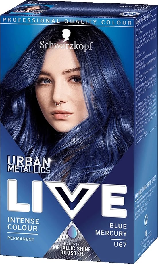 Ngjyrë për flokë për femra Schwarzkopf Live Urban Metallic U67 Blue Mercury