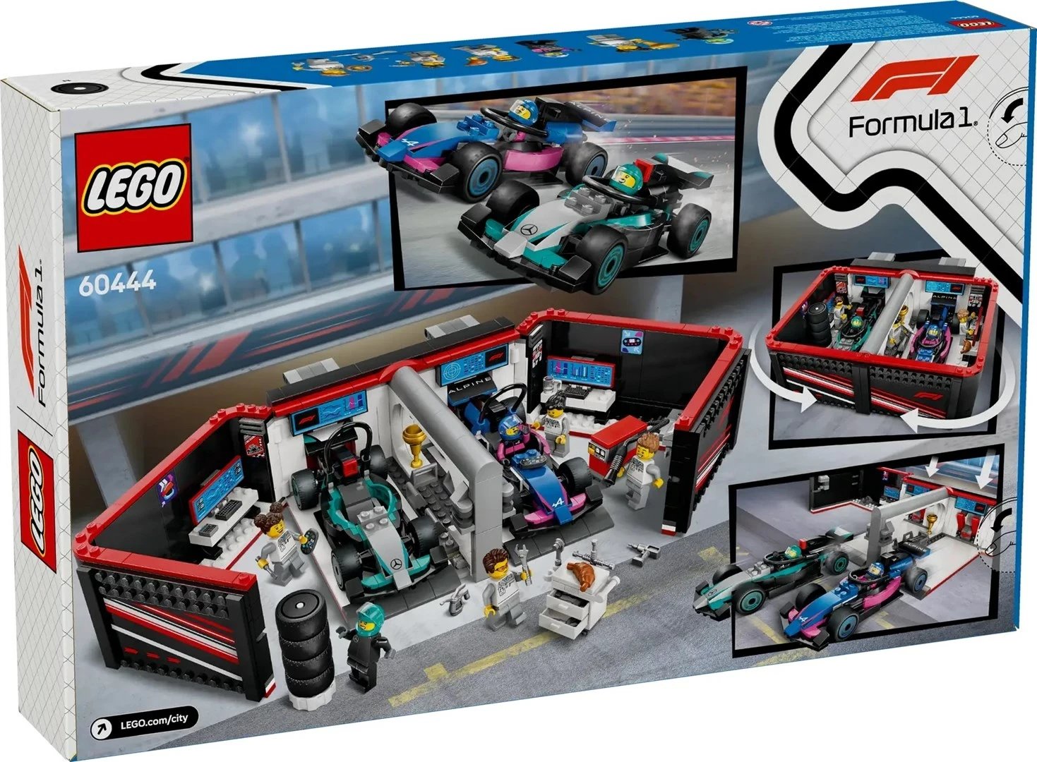 Set LEGO City 60444, Garazh F1 & Vetura Mercedes-AMG & Alpine