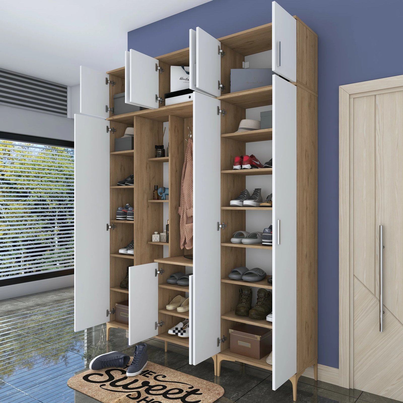 Stendë korridori Skye Decor, ngjyrë arrë dhe e bardhë, EA128 - 2795