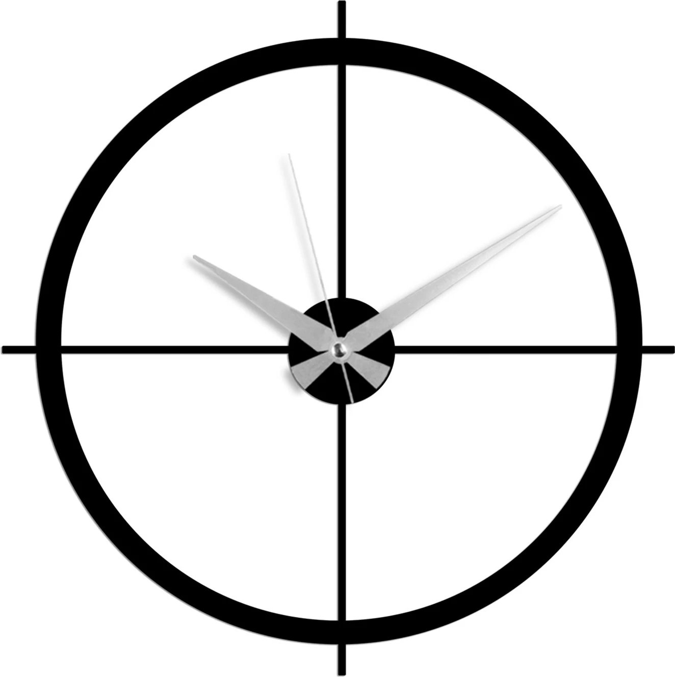 Orë muri dekorative metalike Wallity, dizajn i thjeshtë, e zezë, 49x49cm