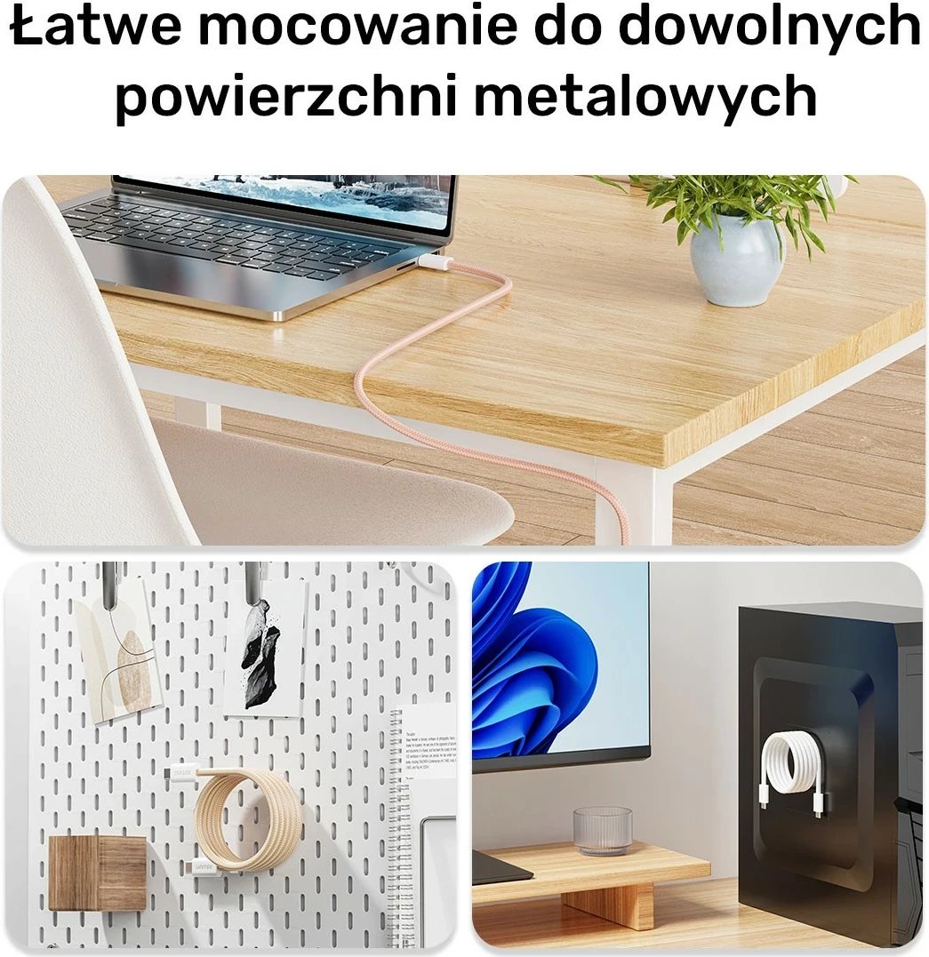 Kabëll Unitek USB-C PD 100W, 1m, bardhë Kabëll Unitek USB-C PD 100W, 1m, bardhë