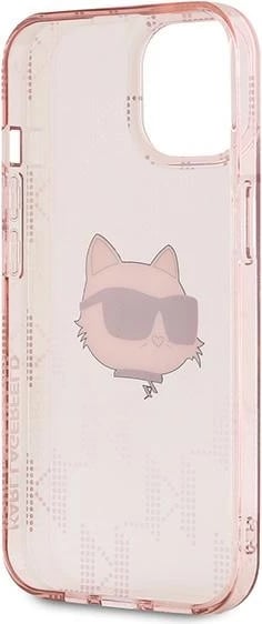 Mbështjellës Karl Lagerfeld IML Choupette Head & Monogram për iPhone 13, rozë