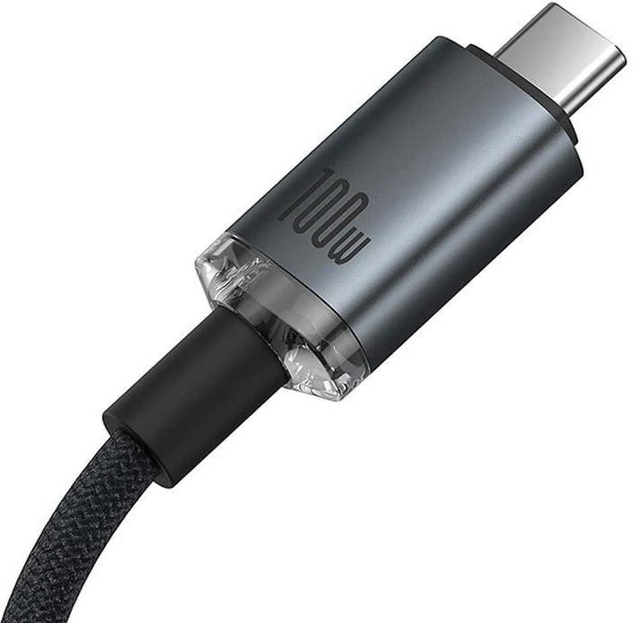 Kabllo USB-C në USB-C Baseus Crystal Shine, 1.5m, 100W, 20Gbps, e zezë Kabllo USB-C në USB-C Baseus Crystal Shine, 1.5m, 100W, 20Gbps, e zezë