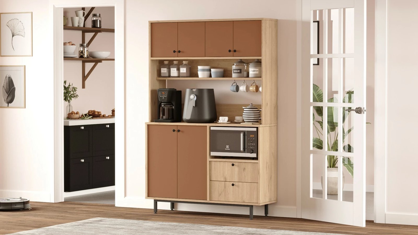 Dollap multifunksional Skye Decor, ngjyrë lis dhe e kuqe qeramike, RE5-SK