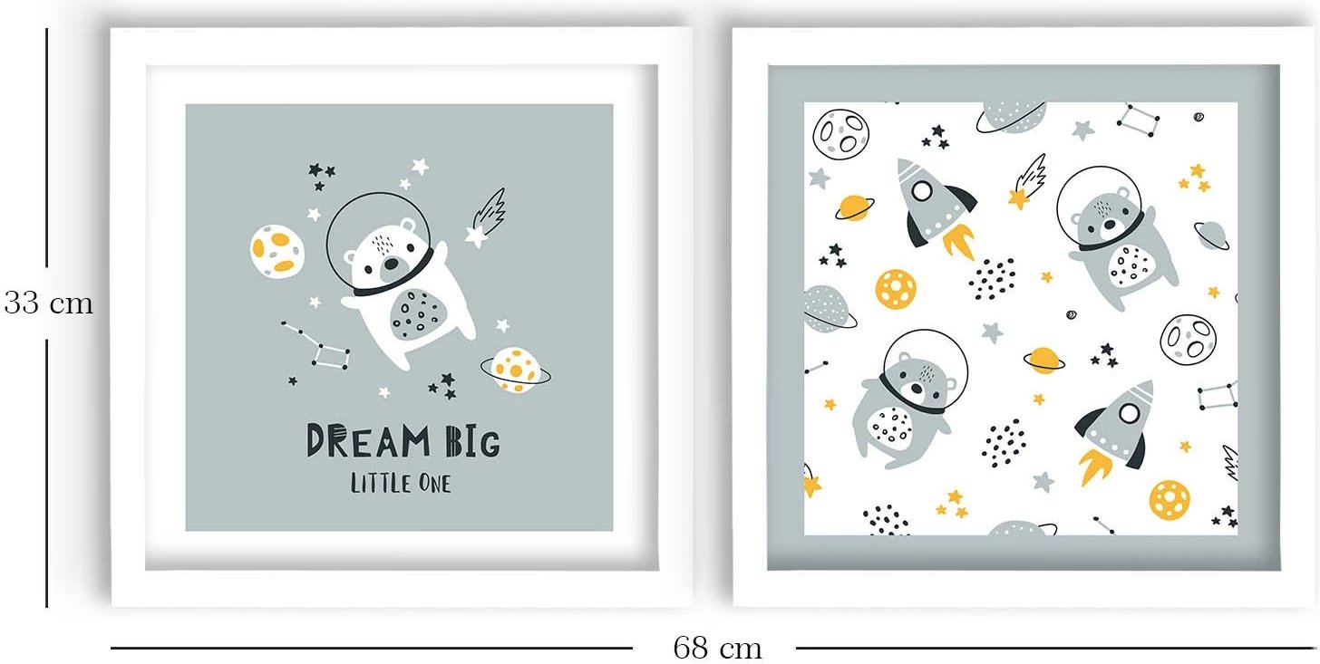 Pikturë dekorative me kornizë MDF (2 copë), Wallity, 2P3333BCT-016