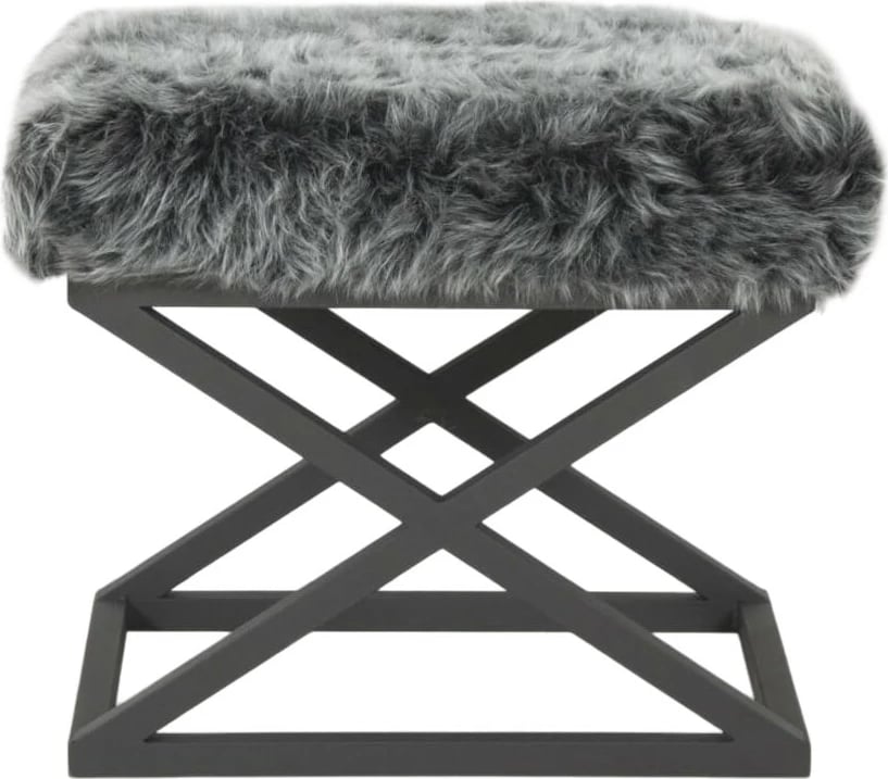 Puf Atelier del Sofa, pelush Capraz, e zezë, gri