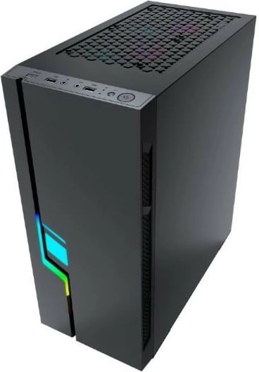 Kasë Gembird Fornax 2000 CCC-FC-2000 Midi Tower, RGB, ATX/mATX/ITX, 2x2.5", 2x3.5", USB 3.0 + 2x USB 2.0, e zezë