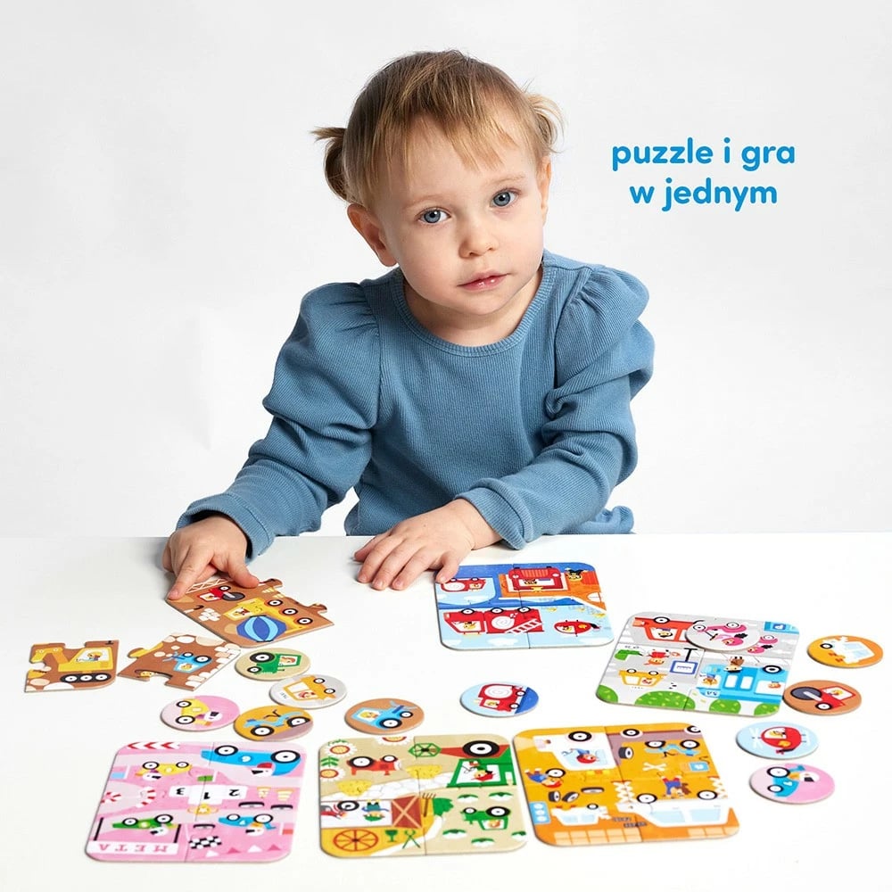 Puzzle CzuCzu Vehicles Small and Large, 24 pjesë, për fëmijë, Karton