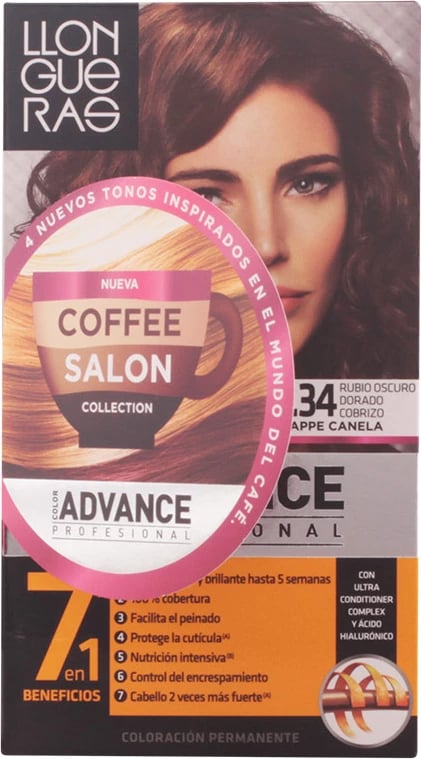 Bojë për flokë uniseks LLONGUERAS Color Advance Coffee Salon Collection 6.34 Dark Golden Copper Blond
