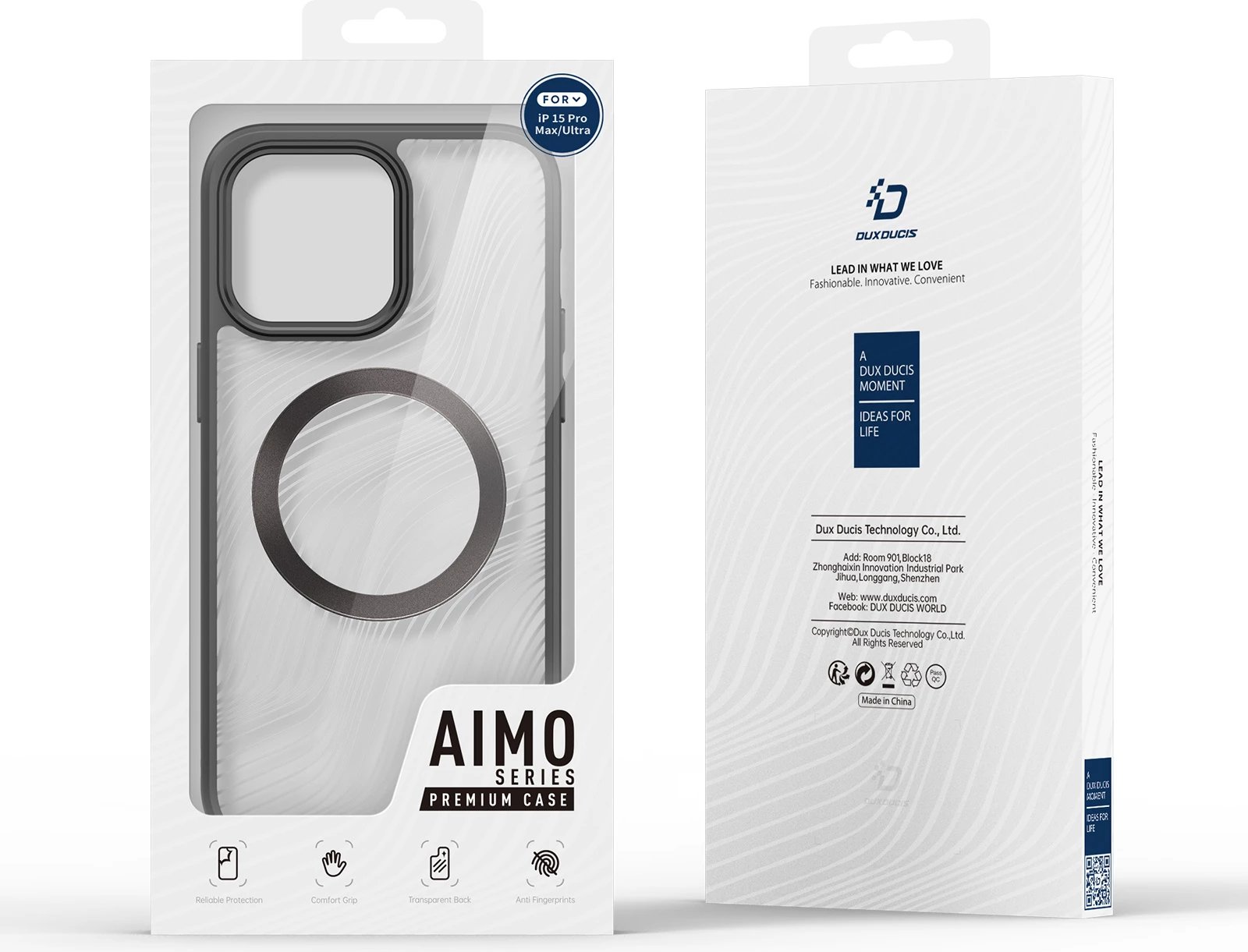Mbështjellës Dux Ducis Aimo Mag për iPhone 15 Pro Max, MagSafe, i zi