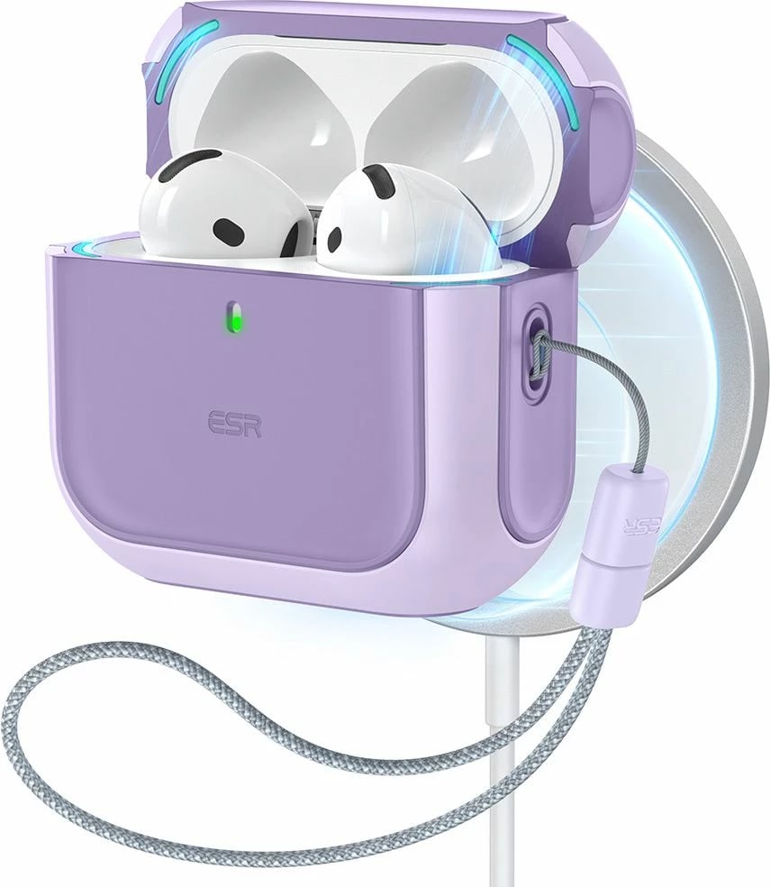 Mbështjellës ESR Orbit HaloLock për AirPods 4, MagSafe, vjollcë