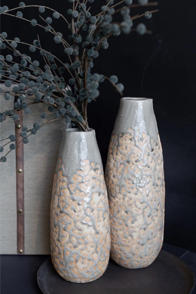 Vazo qeramike, ngjyrë mente, 15x15x40cm