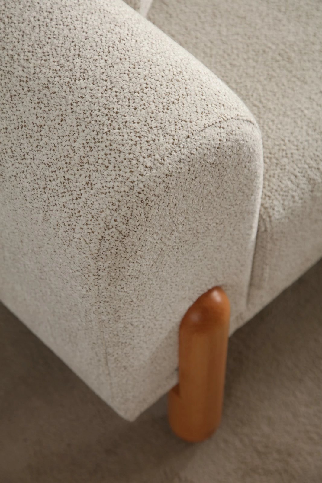 Kënd divan-krevat Atelier del Sofa, Lyke majtas, krem