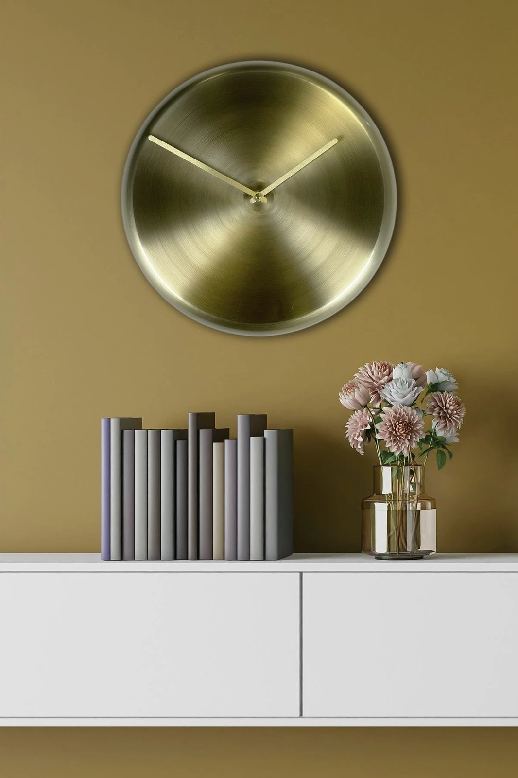 Orë muri dekorative metalike Wallity, ngjyrë ari, 30cm