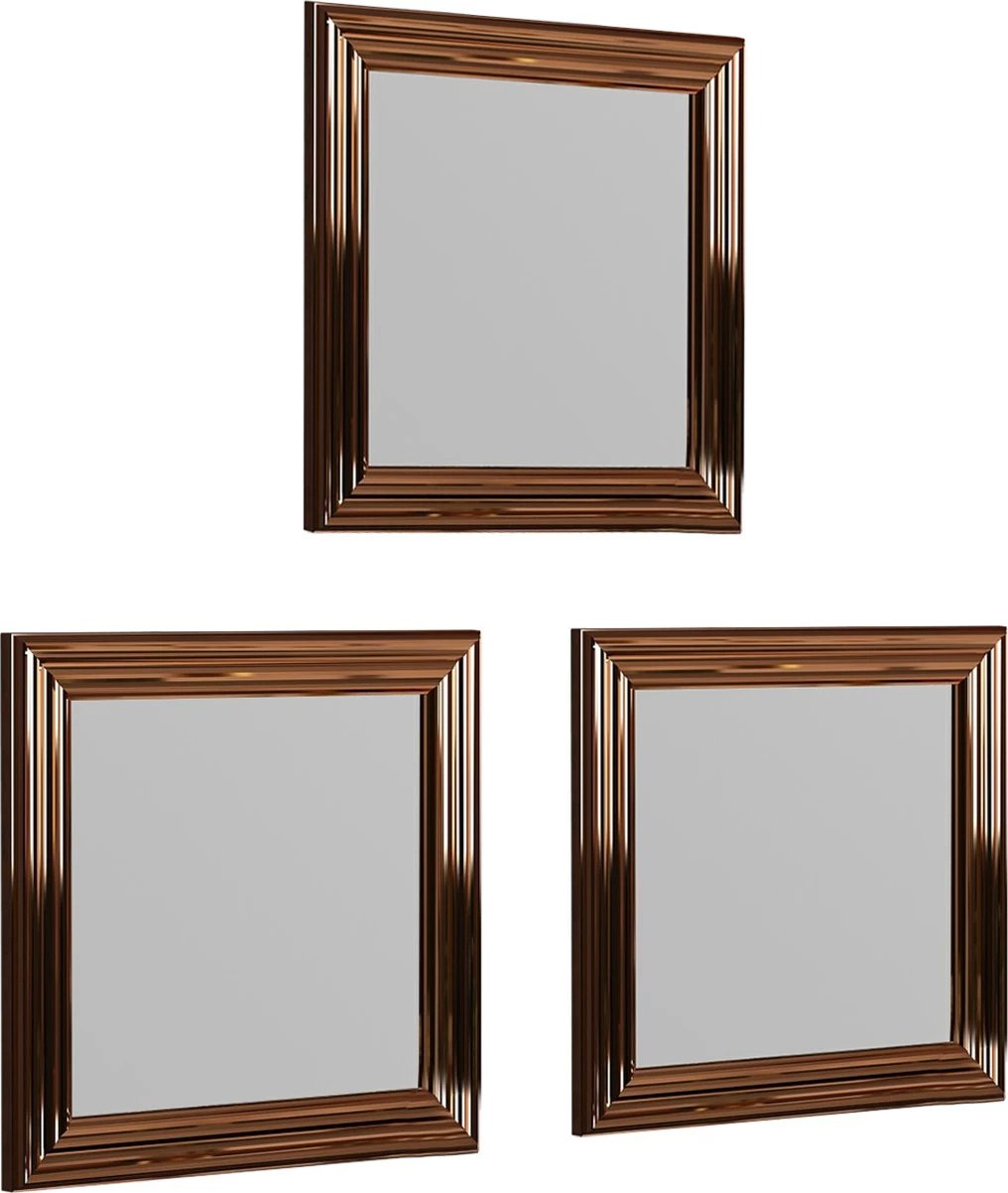 Set pasqyrash (3 copë), Skye Decor, Otto, bronzi