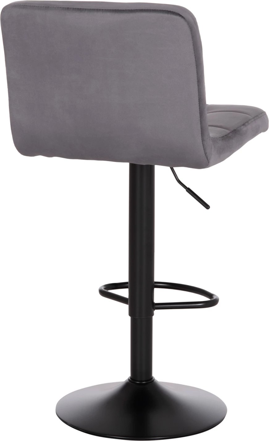 Karrige për bar rrotulluese DIANA, kadife gri, metal i zi mat, FH202.41, 44x52x109cm, set prej 2 copësh