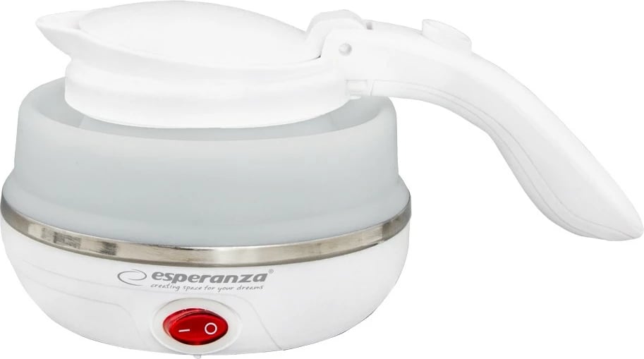 Ibrik elektrik portativ Esperanza Niagara EKK023, 0.5L, silikon, i bardhë