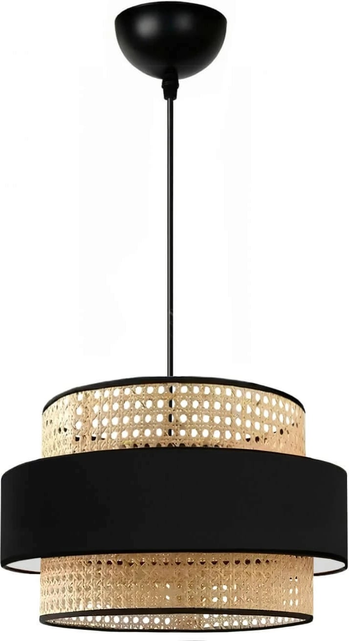 Llambë tavani Opviq, kapak ratan, e zezë/bezhë, 241490