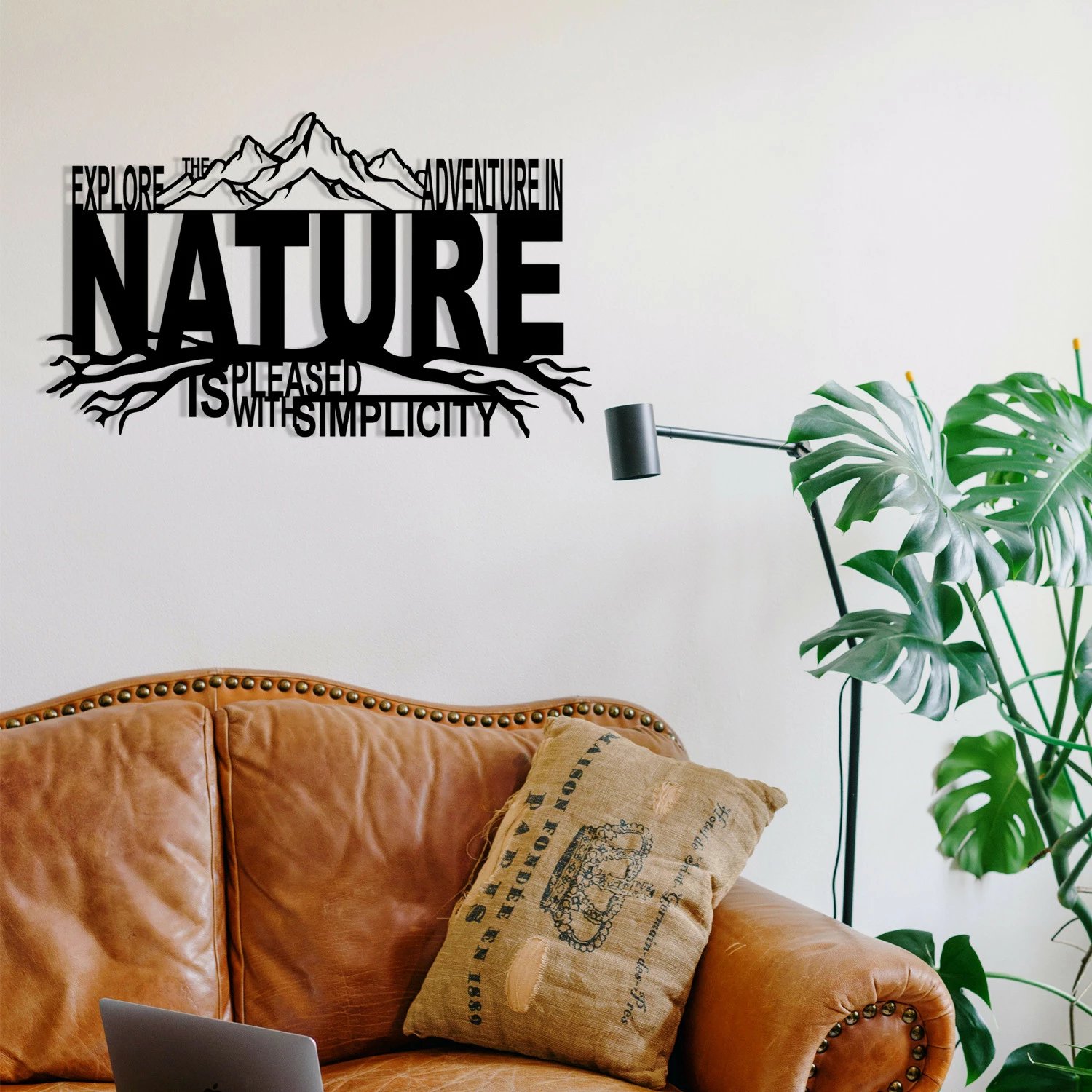 Aksesor dekorativ metalik për mur, Wallity, natyrë