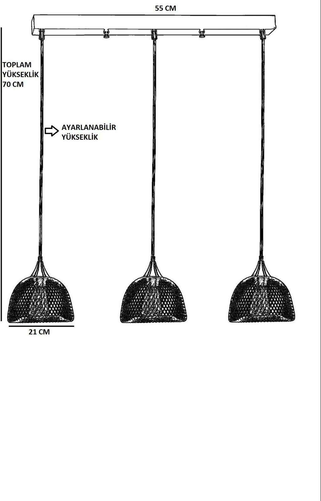 Llambë varëse Opviq, Nasa 3-sh, e zezë