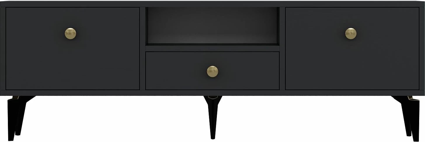 Komodë për TV, Skye Decor, 1300-DROP-1, antracit, ari